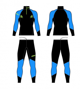 Комбинезон лыжный раздельный KV+ LAHTI 2 pieces suit black/blue,26V101.1 (р.М)